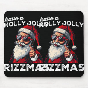 Mewing Santa Mew Funny Santa Meme Rizz Rizzmas Kir Mousepad