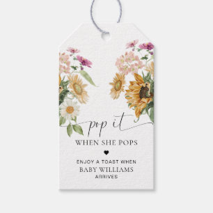 Mews Sonnenblume Herbst Babyparty Pop It Geschenkanhänger