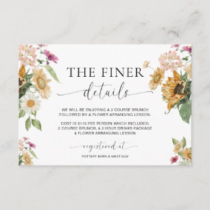 Mews Sunflower Fall Babydusche Details Begleitkarte