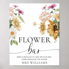 Mews Sunflower Fall Blumenblume Blume Bar Poster