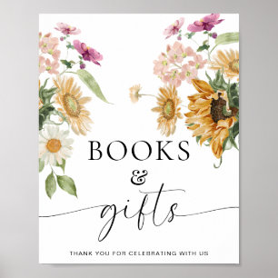 Mews Sunflower Fall Blumenbücher und Geschenke Zei Poster