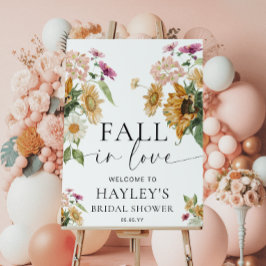 Mews Sunflower Fall Brautparty Begrüßungszeichen Poster