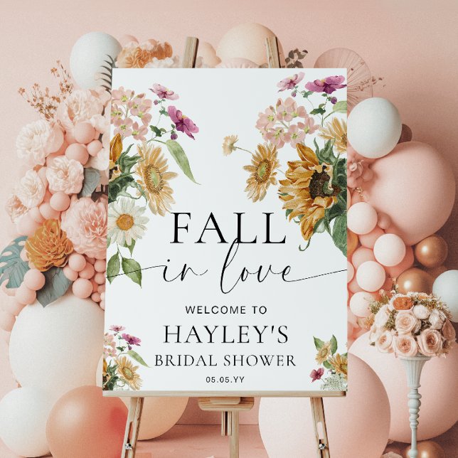 Mews Sunflower Fall Brautparty Begrüßungszeichen Poster (Von Creator hochgeladen)