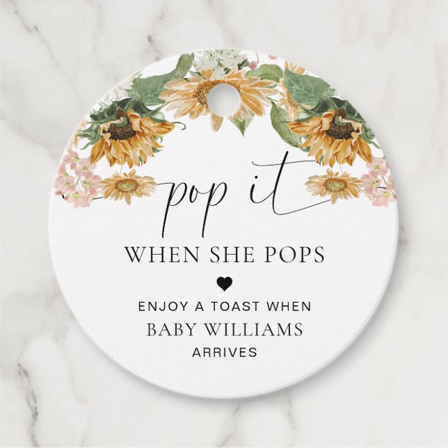 Mews Sunflower Herbst Herbstdusche Pop Es Geschenkanhänger (Vorderseite)