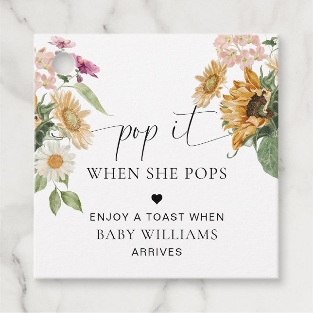 Mews Sunflower Herbst Herbstdusche Pop Es Geschenkanhänger (Vorderseite)