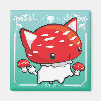 Mewshroom aquamarin Magnet niedlich Katzenpilz