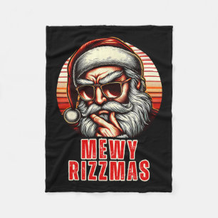 Mewy Rizzmas Funny Santa Mewing Joke Rizz Mens Chr Fleecedecke