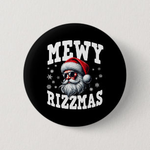 Mewy Rizzmas Kids Teens Funny Frohe Weihnachtsmann Button