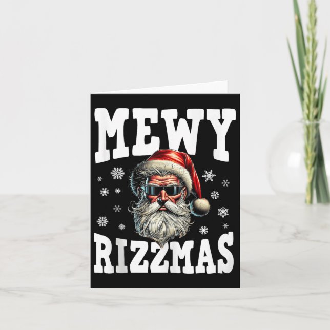 Mewy Rizzmas Kids Teens Funny Frohe Weihnachtsmann Karte (Vorderseite)