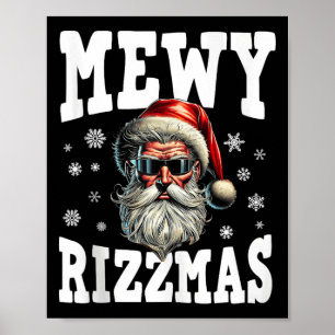Mewy Rizzmas Kids Teens Funny Frohe Weihnachtsmann Poster