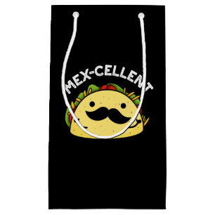 Mex-Cent Funny Excellent Taco Pun Dark BG Kleine Geschenktüte