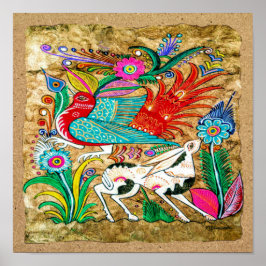 Mexican Amate Bark Painting - Sweet Story Poster