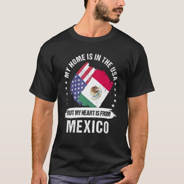 Mexican American Patriot Grown Proud My Heart is f T-Shirt (Vorderseite)