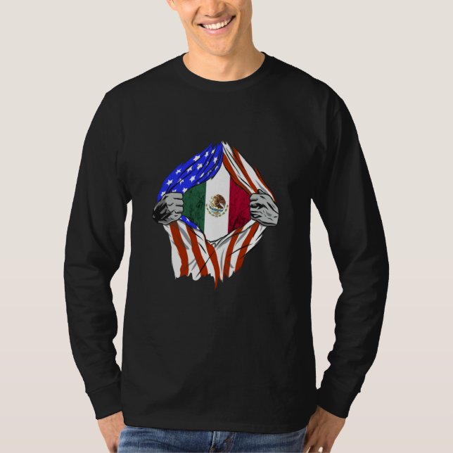 Mexican American USA Flag Mexico Mexican Pride Mex T-Shirt (Vorderseite)