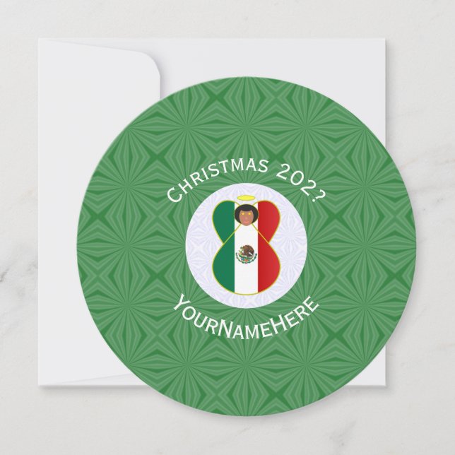 Mexican Angel Christmas Flag Personalized  Einladung (Vorderseite)