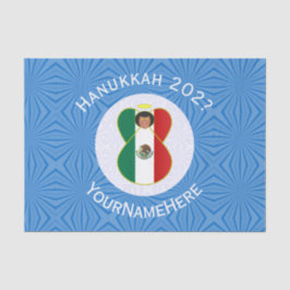 Mexican Angel Hanukkah Flag Personalized Gift Seidenpapier