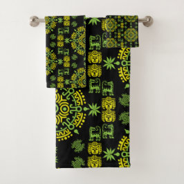 Mexican Aztec Art Wohngestaltung Badhandtuch Set