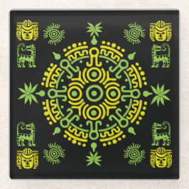 Mexican Aztec Art Wohngestaltung Glasuntersetzer