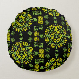 Mexican Aztec Art Wohngestaltung Rundes Kissen
