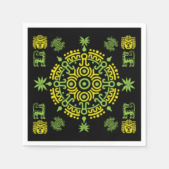 Mexican Aztec Art Wohngestaltung Serviette (Vorderseite)