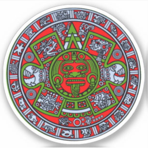 Mexican Aztec Calendar Sun Stone Hispanic Aufkleber