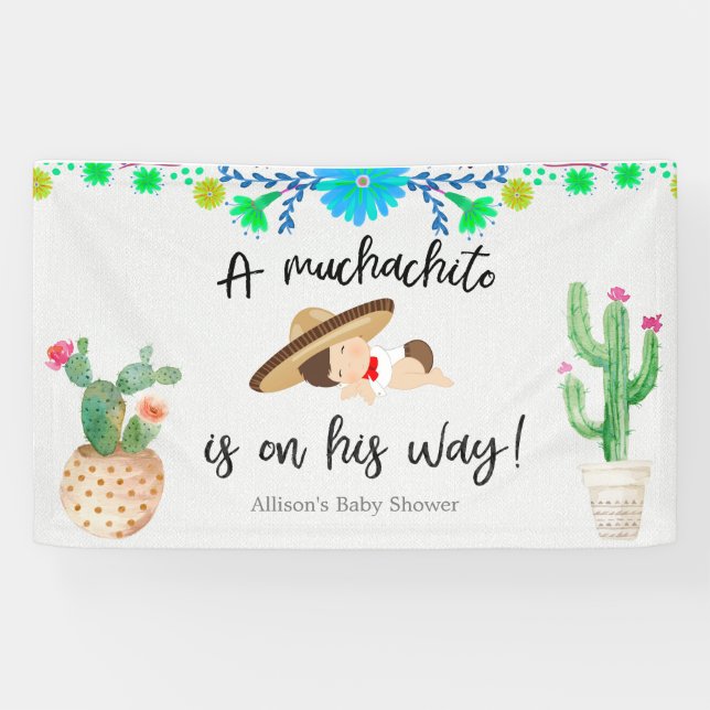 Mexican Baby Muchacho Baby Shower Banner (Horizontal)