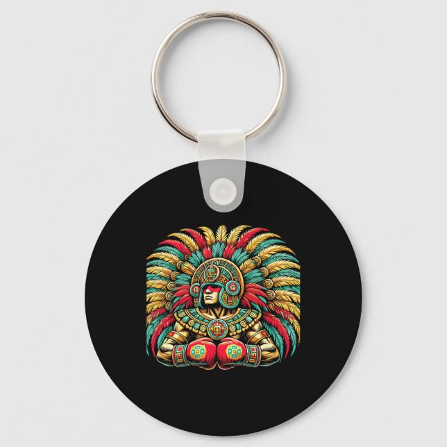 Mexican Boxing Aztec Warrior Design Schlüsselanhänger (Vorderseite)