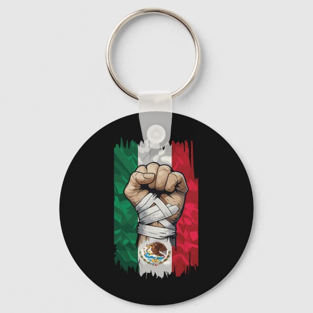 Mexican Boxing Fist Strength Heritage Schlüsselanhänger (Vorderseite)