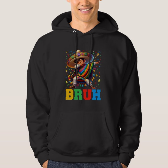 Mexican Boy Dabbing Bruh Poncho Cinco de Mayo Men  Hoodie (Vorderseite)