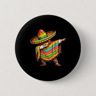 Mexican Boy Dabbing Funny Cinco De Mayo Button