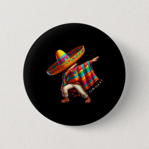 Mexican Boy Dabbing Poncho Cinco De Mayo 3 Button