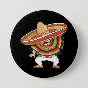 Mexican Boy Dabbing Poncho Cinco de Mayo Button
