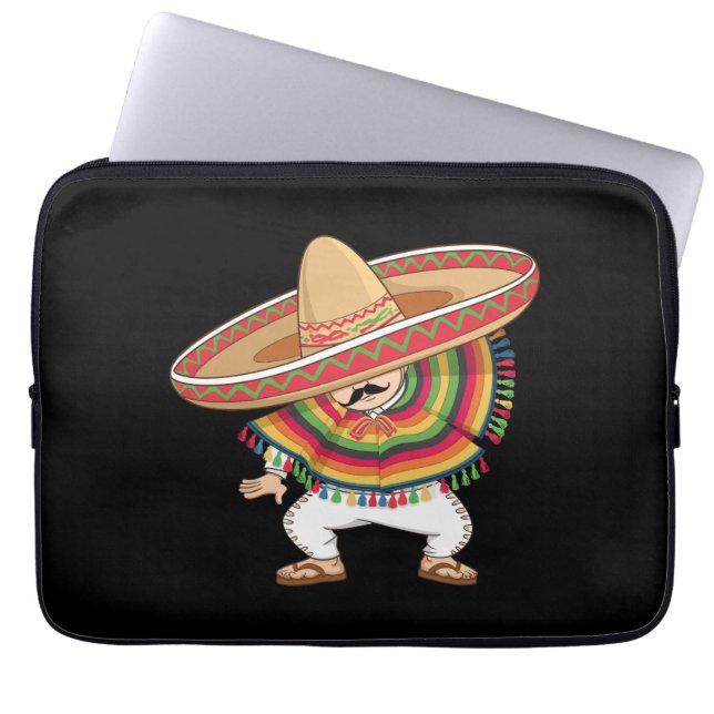 Mexican Boy Dabbing Poncho Cinco de Mayo Laptopschutzhülle (Vorderseite)