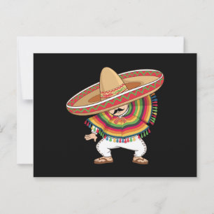 Mexican Boy Dabbing Poncho Cinco de Mayo Postkarte