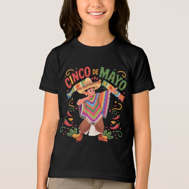 Mexican Boy Dabbing Poncho Cinco de Mayo T - Shirt (Vorderseite)