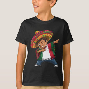 Mexican Boy Dabbing Poncho Fiesta Cinco De Mayo T-Shirt