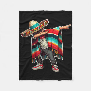 Mexican Boy Dabbing Poncho Funny Cinco De Mayo Par Fleecedecke