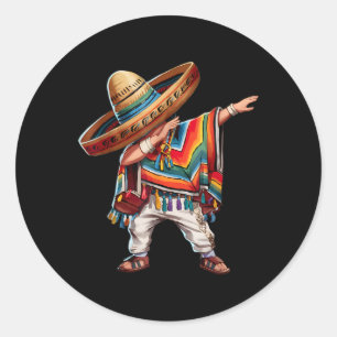 Mexican Boy Dabbing Poncho Funny Cinco De Mayo Par Runder Aufkleber