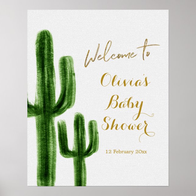 Mexican Cactus Birthday Willkommenszeichen Poster (Vorne)