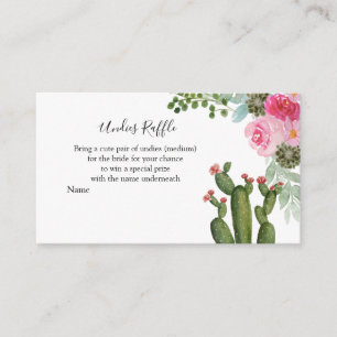 Mexican Cactus Undies Raffle Enclosure Card Begleitkarte