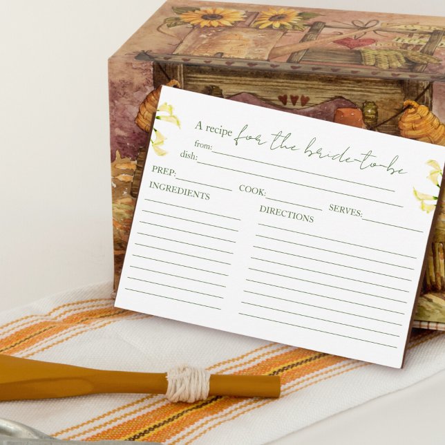 Mexican Calla Lily Brautparty Recipe Cards Dankeskarte (Von Creator hochgeladen)