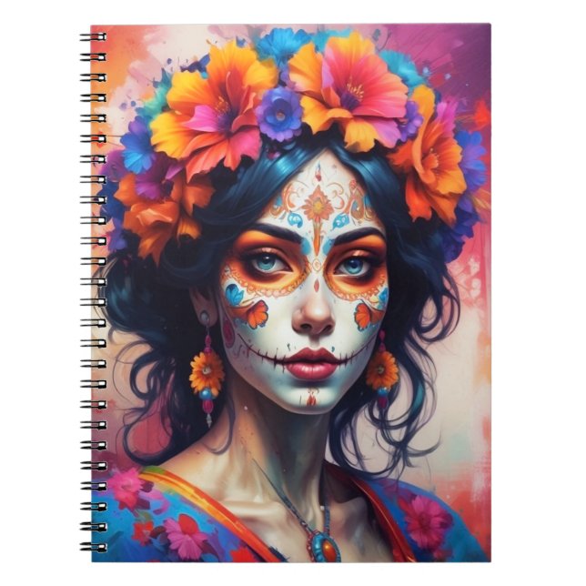 Mexican Catrina watercolor Notizblock (Vorderseite)