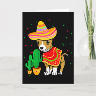 Mexican Chihuahua Dog Sombrero Cinco De Mayo Fiest Karte
