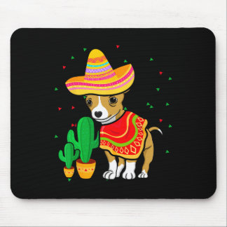Mexican Chihuahua Dog Sombrero Cinco De Mayo Fiest Mousepad