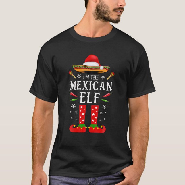 Mexican Christmas Elf Feliz Navidad Family Matchin T-Shirt (Vorderseite)