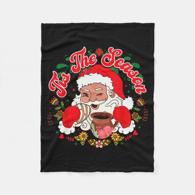 Mexican Christmas Tis The Season Santa Claus Pan D Fleecedecke (Vorderseite)