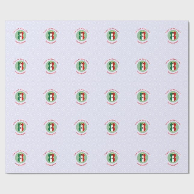 Mexican Cinco de Mayo Angel Personalisiert Geschenkpapier (Flach)
