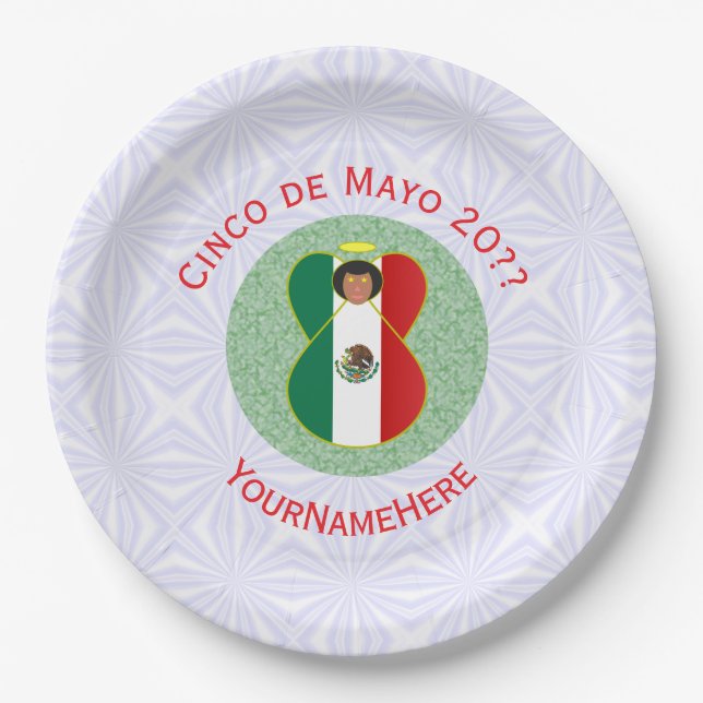 Mexican Cinco de Mayo Angel Personalisiert Pappteller (Vorderseite)