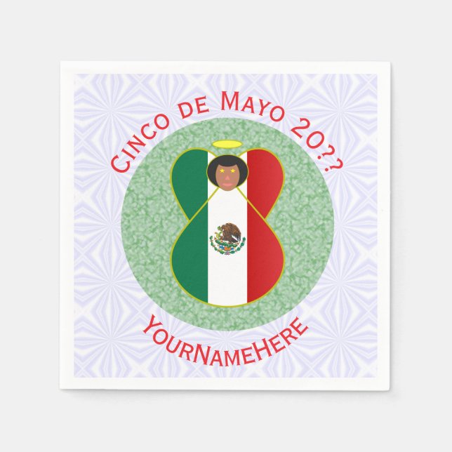 Mexican Cinco de Mayo Angel Personalisiert Serviette (Vorderseite)
