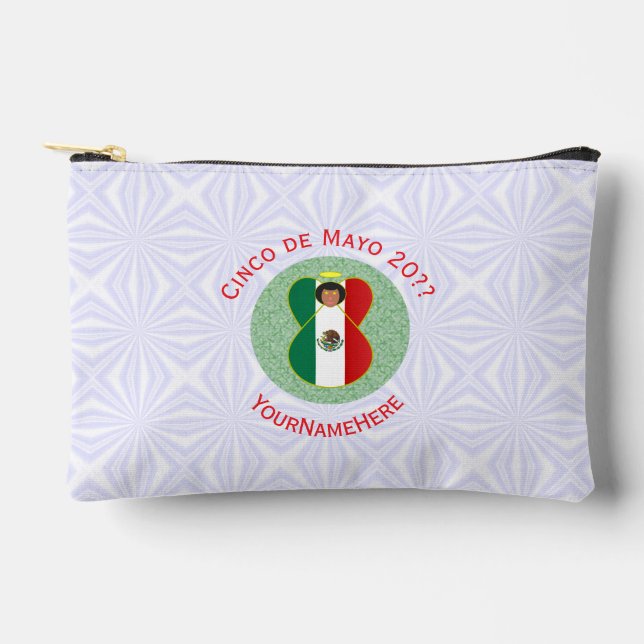 Mexican Cinco de Mayo Angel Personalisiert Small Zubehörtasche (Vorderseite)